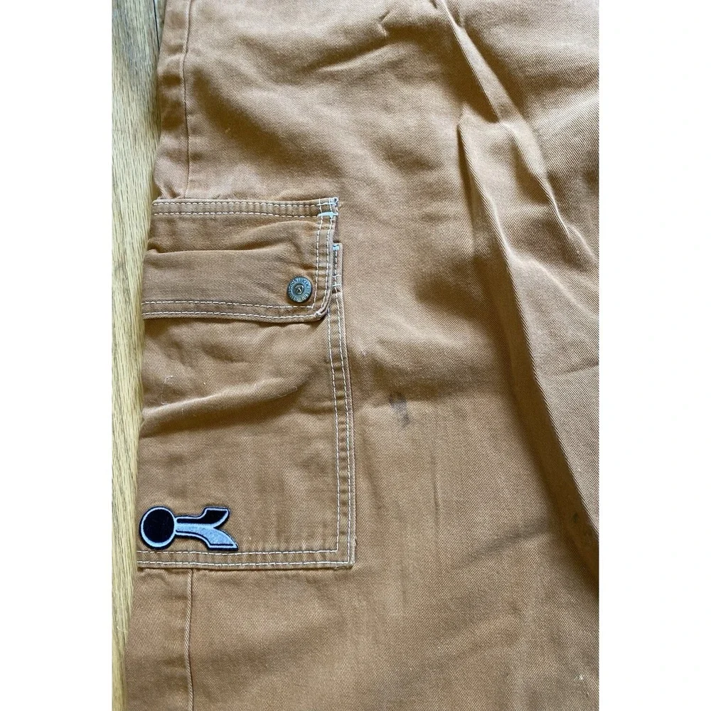 Vintage 90s Kikwear Baggy Wide Leg Cargo Pants - Brown Rave Skater Y2K
